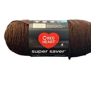 Red Heart Super Saver Yarn 100% Acrylic Coffee #0365 7 Oz 364 Yards NEW Brown‎
